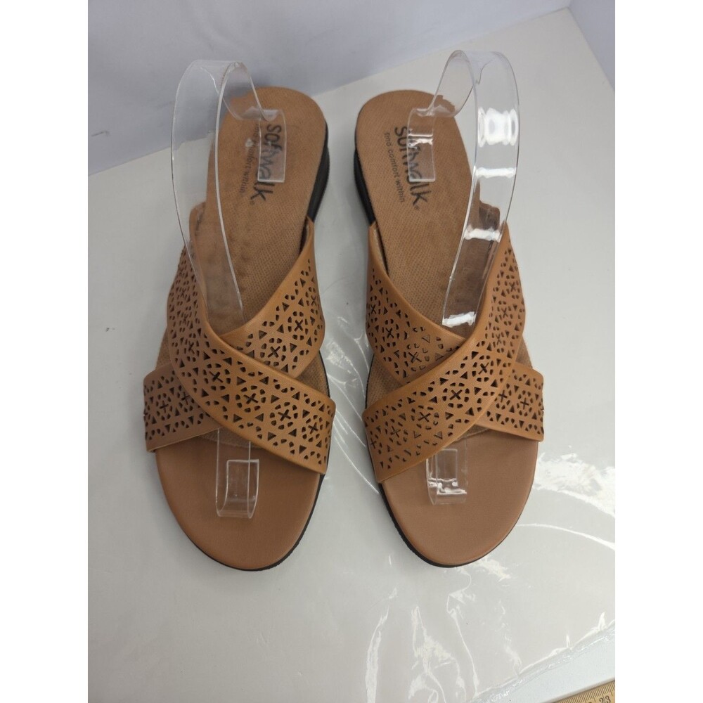 Softwalk Tillman S1502-267 Womens Brown Leather Comfort Slides Sandals Sz 12 EUC - Picture 4 of 13